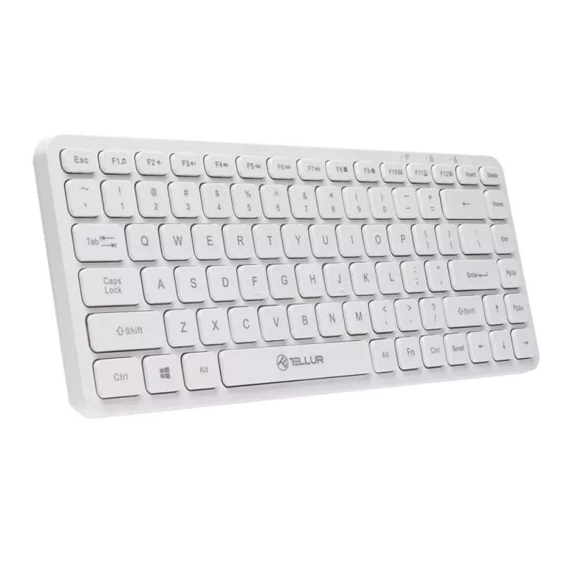 Draadloos toetsenbord Tellur TLL491241 mini wit — compacte layout, draadloze verbinding
