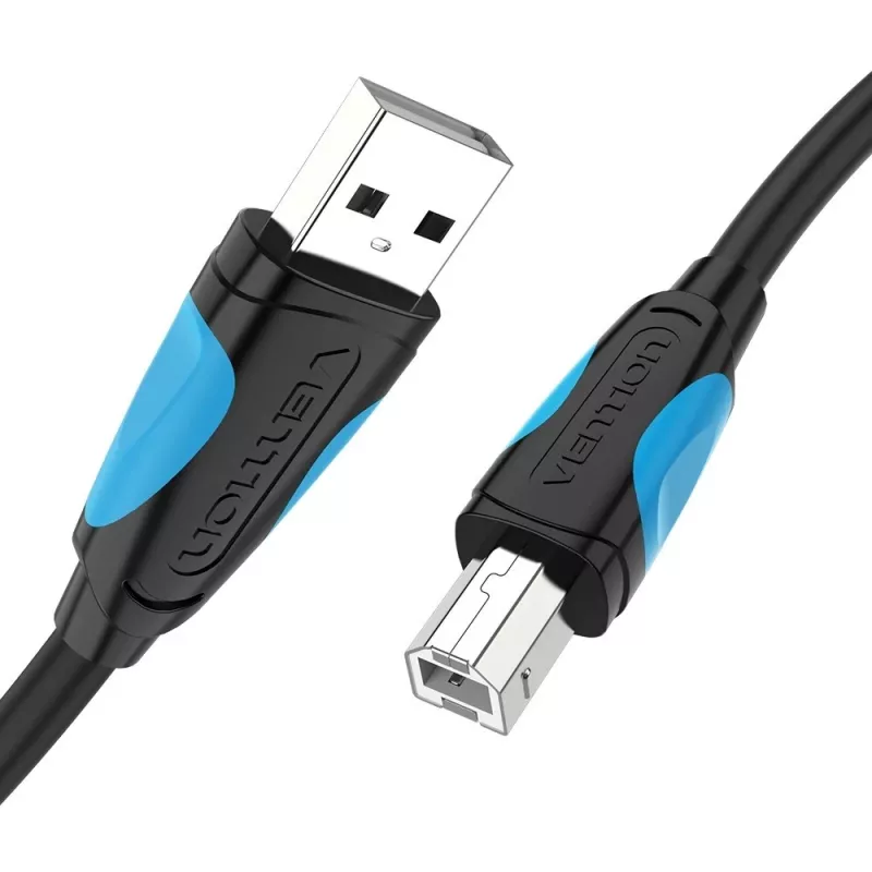 USB 2.0 A naar USB-B kabel Vention VAS-A16-B500, 5 m, zwart, stekker-stekker, 480 Mbit/s