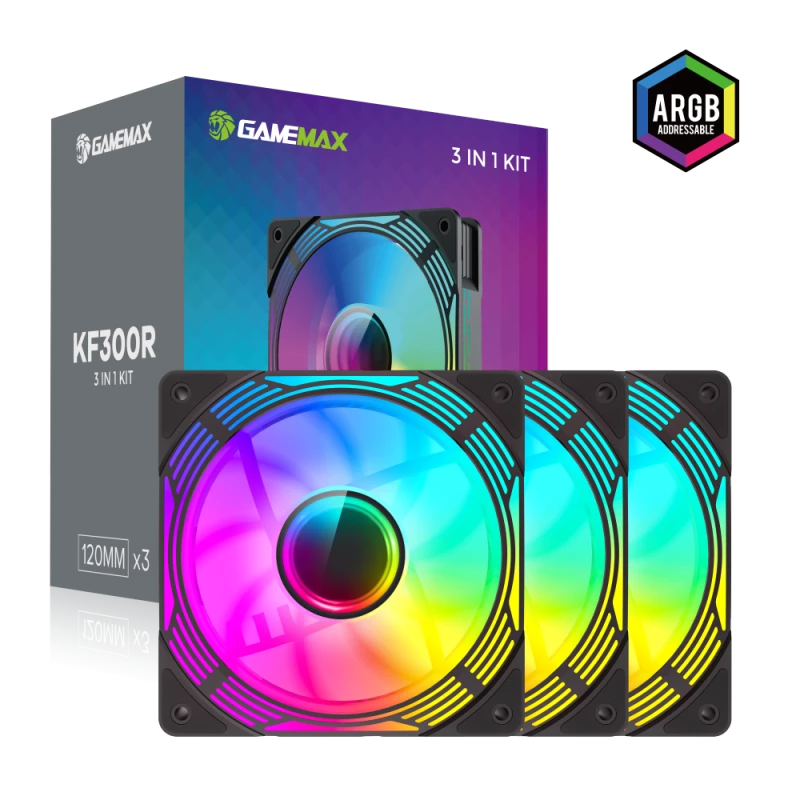 Gamemax | behuizingsventilator | KF300R BK | zwart