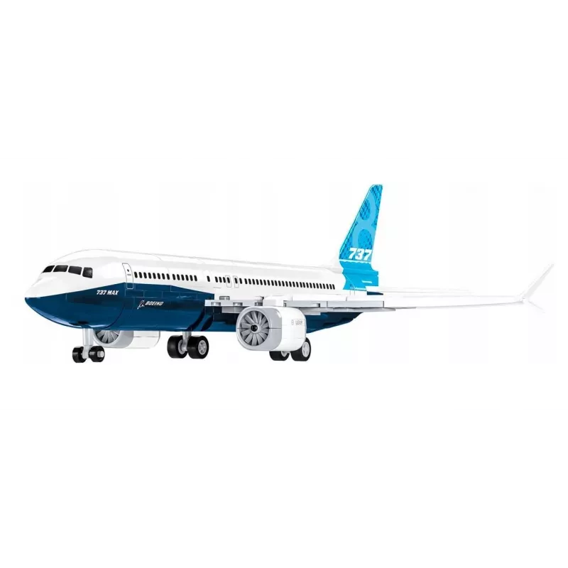 Bouwset Cobi Boeing 737-8 — 340 stukjes, aanbevolen leeftijd 7+, blauw en wit