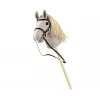 Pluchen hobbypaard Milly Mally 6626 lichtgrijs – Milly Mally knuffel, hobbypaard om op te rijden