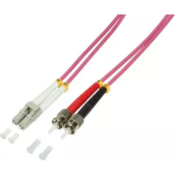 Logilink - patchkabel - LC multi-mode (M) naar ST multi-mode (M) - 5 m - glasvezel - 50/125 micrometer - OM4 - halogeenvrij - heidepaars (FP4LT05)