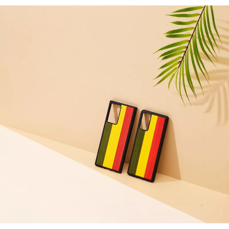 Smartphonehoes man and wood Galaxy Note 20 reggae zwart