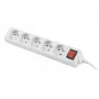Verlengsnoer Lanberg PS1-05E-0300-W 3m 5 AC-stopcontacten binnen/buiten wit