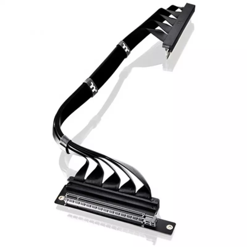 Thermaltake PCI-E 4.0 dubbele 90 graden riserkabel, 40 cm, zwart
