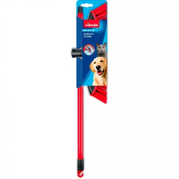 Bezem VILEDA Pet Pro ALWAYS CLEAN met ergonomische rode steel, lichtgewicht