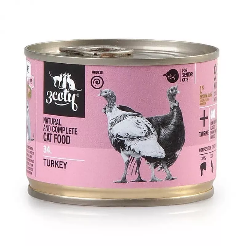 3COTY 34. Turkije senior - natte voeding voor katten - 180g