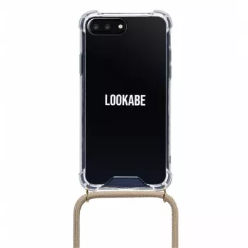 Omhanghoesje Lookabe loo007 goud nude voor iPhone 7/8 Plus – draagbaar telefoonhoesje met bandje