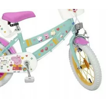 Kinderfiets Toimsa 12” Swinka Peppa groen – 12 inch wiel, enkelvoudige versnelling, compatibel met zijwieltjes