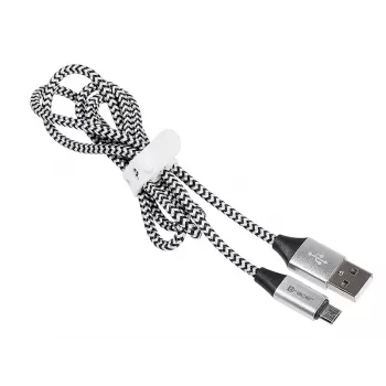 USB-kabel Tracer TRAKBK46928 1m USB A micro-USB B zwart zilver