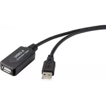 Renkforce RF-4535084 USB-kabel 10 m USB 2.0 USB A zwart (RF-4535084)