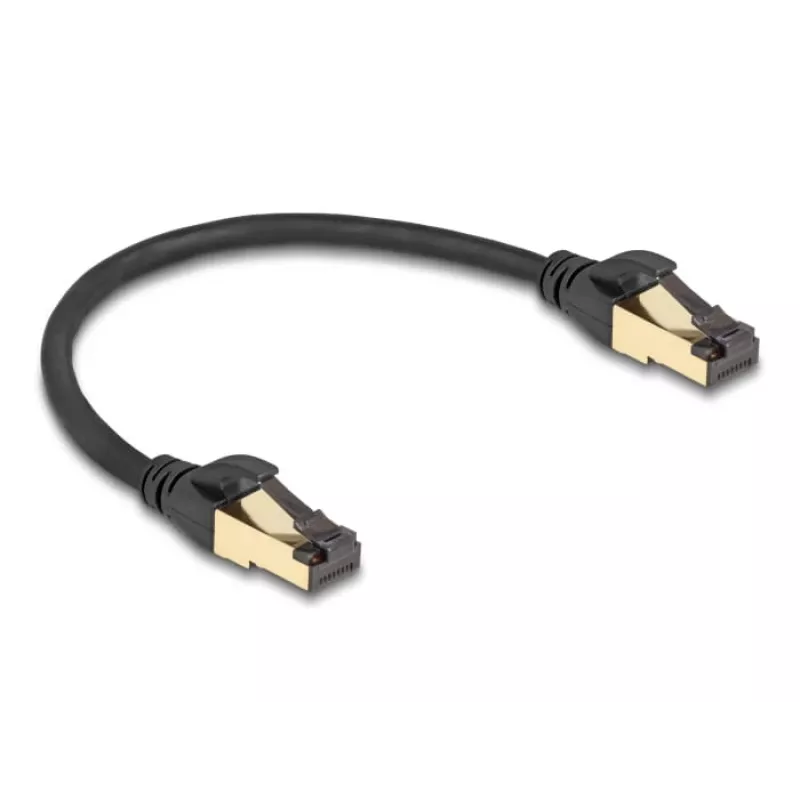 Netwerkkabel DeLOCK RJ45 Cat.6A stekker naar stekker S/FTP 0,3 m zwart