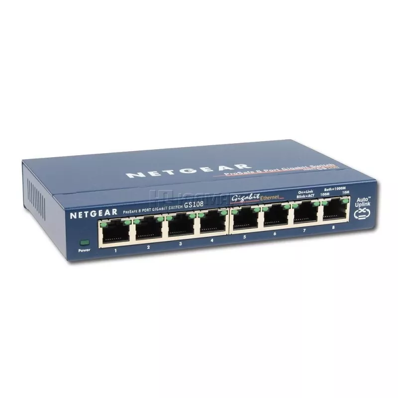 Unmanaged switch NETGEAR GS108GE, 8 poorten, Gigabit Ethernet, 16 Gbit/s