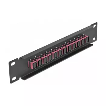 Glasvezel patchpaneel DeLOCK 10 inch 12 poorten SC simplex violet 1U zwart