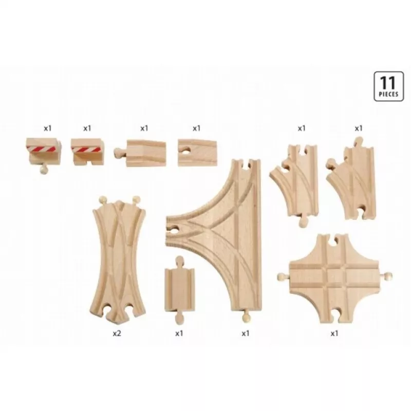 BRIO 33307 spoorrails-set – 11 houten delen ter uitbreiding