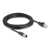 Netwerkkabel DeLOCK M12 kabel A-gecodeerd 8-polig stekker naar RJ45 stekker Cat5e 5 m zwart