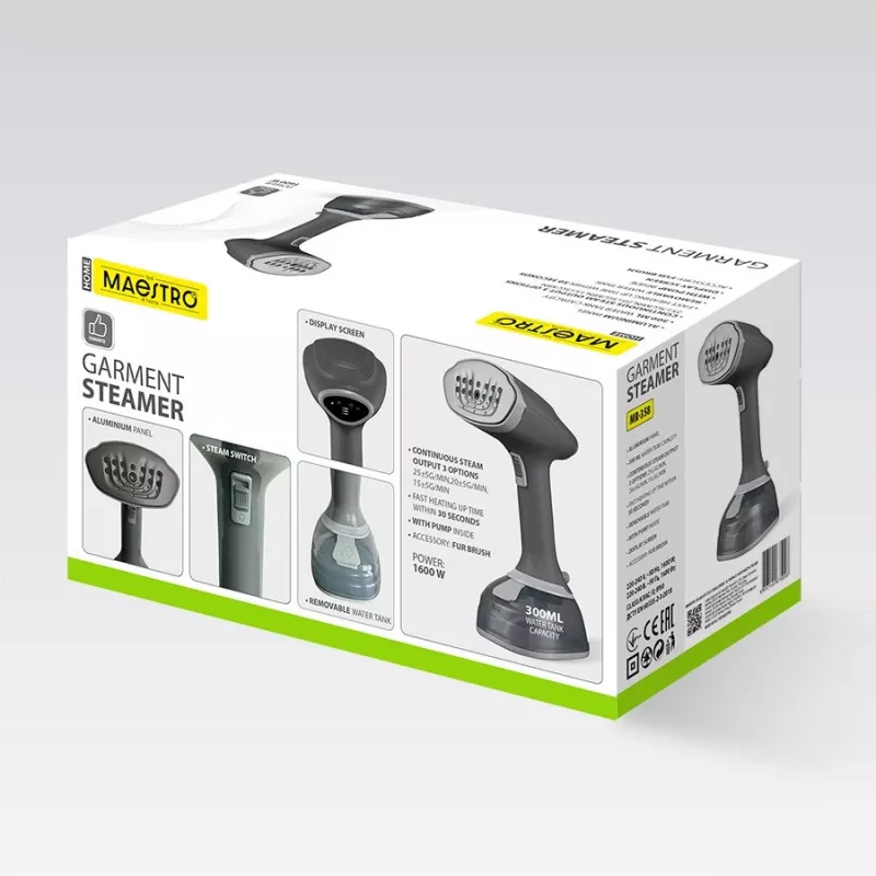 Stoomstrijker Maestro MR-358 1600W, draagbare handstomer voor verticaal stomen