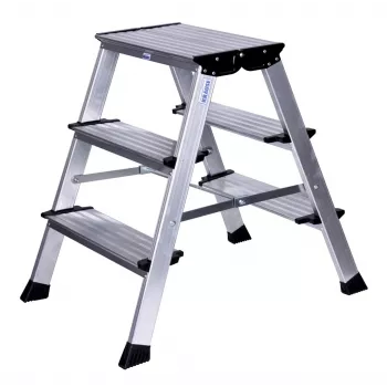 Opstapje Krause 126030 — aluminium 3 treden, 65 cm max hoogte, 6.1 kg, 500 mm breedte