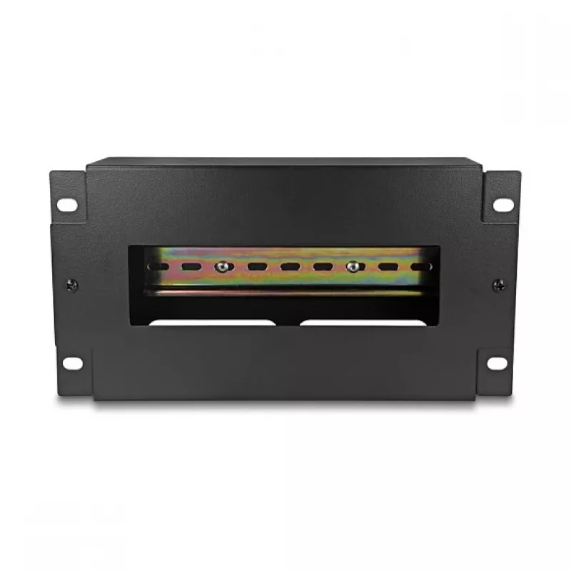 Delock 67320 10" installatieautomatenstrip met afdekking en DIN-rail, 3U, metaal, zwart