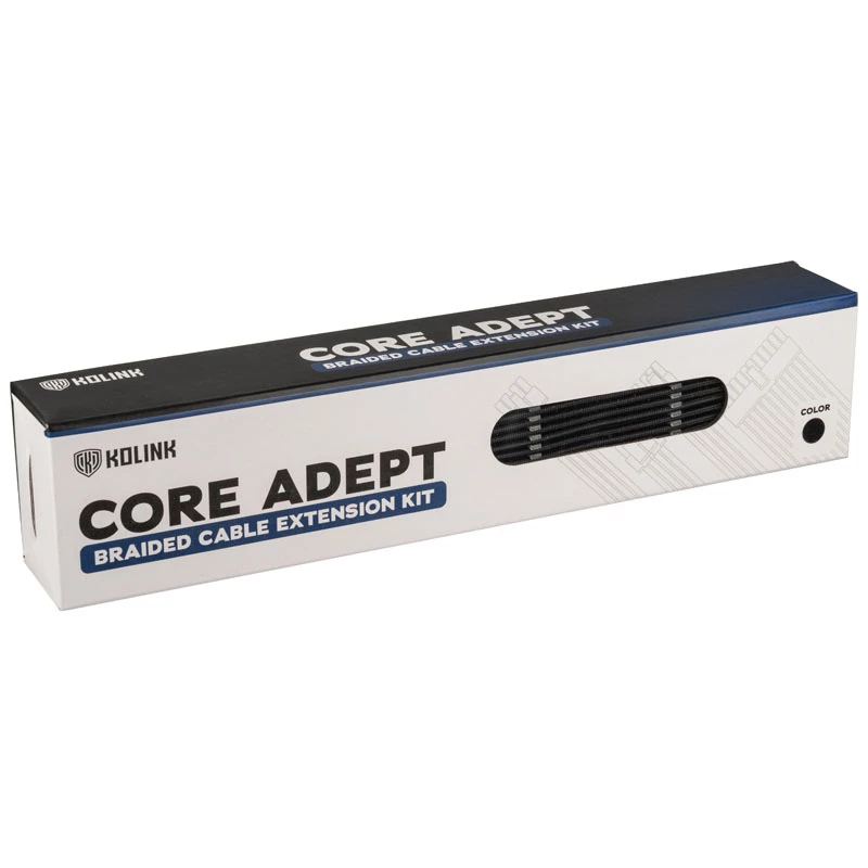 Kolink Core Adept gesleevede kabelverlengset - zwart
