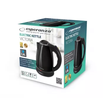 Elektrische waterkoker ESPERANZA EKK113K 1,8 L 1800 W, RVS, zwart, draadloos