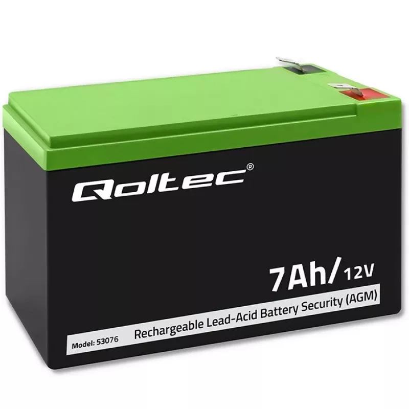 Qoltec 53076 AGM-accu | 12V | 7Ah | veiligheid