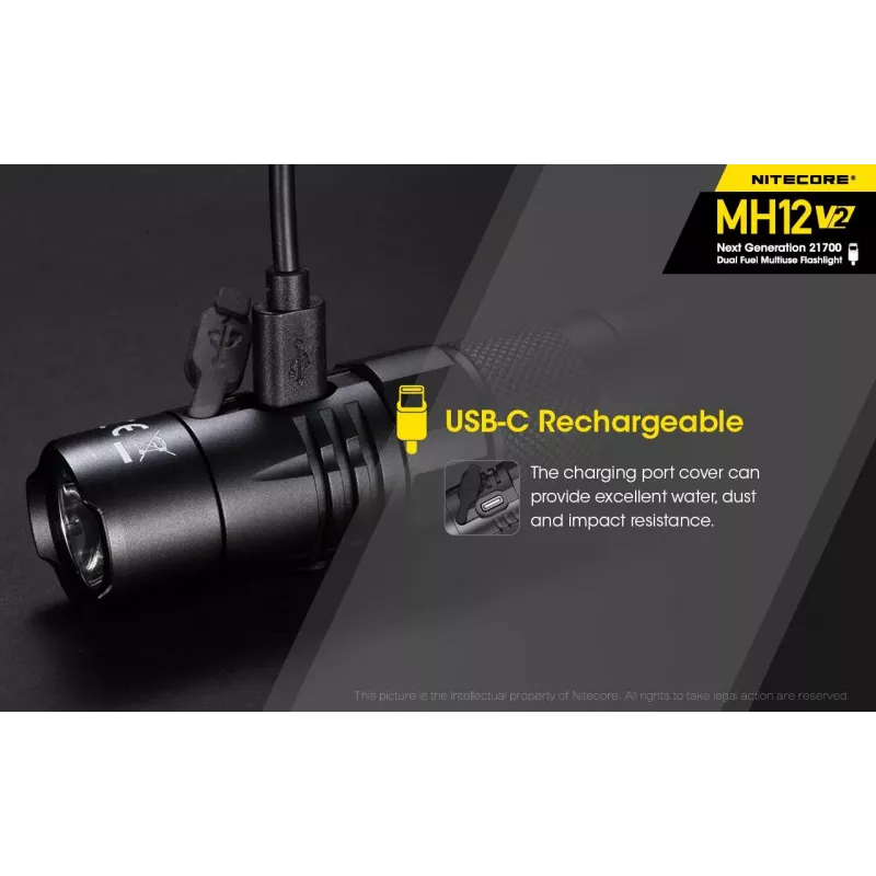 Handzaklamp Nitecore MH12 V2 zwart