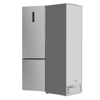 Koel-vriescombinatie Gorenje NRB620E61X4WFE, vrijstaand, roestvrij staal, totale capaciteit 413 L, vriesvak onder 130 L, NoFrost, LED-display