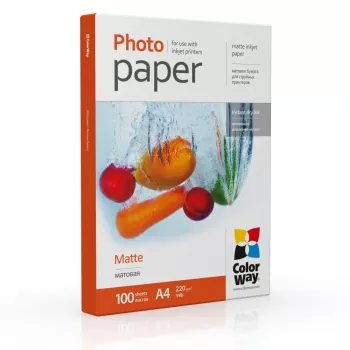 Mat fotopapier ColorWay PM220100A4 220 g/m² A4 (210×297 mm) voor inkjetprinters