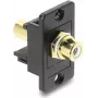 Paneelmontage-cinch-(RCA)-connector DELOCK 91115 verguld, wit/zwarte behuizing
