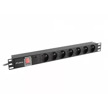 LANBERG PDU-07E-0200-IEC-BK PDU 1U 10A 7 stopcontacten Frans 2m zwart