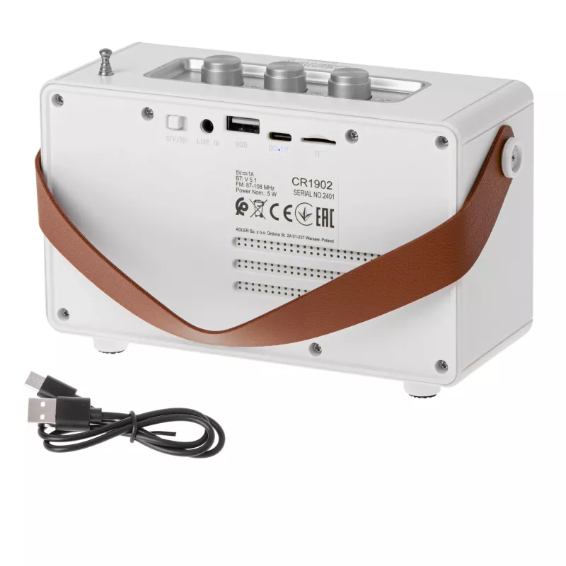 Camry luidspreker met radio | CR 1902 W | 5 W | Bluetooth | Wit | Draadloze verbinding