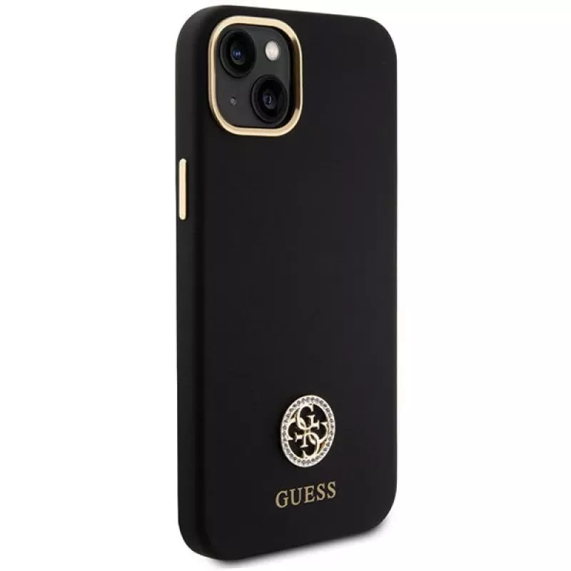 GUESS | GUHCP15M4DGPK | Backcover | Apple | iPhone 15 Plus/14 Plus | TPU, siliconen, microvezel | zwart
