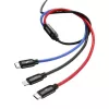 BASEUS Colorfone CAMLT-BSY01 USB-kabel 1,2 m USB A 3 x USB C zwart, rood, blauw
