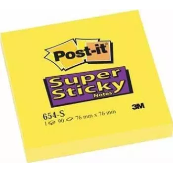 Post-It 654-S plaknotities vierkant geel 90 vel (654-S6 (1 PACK = 12 blokken))