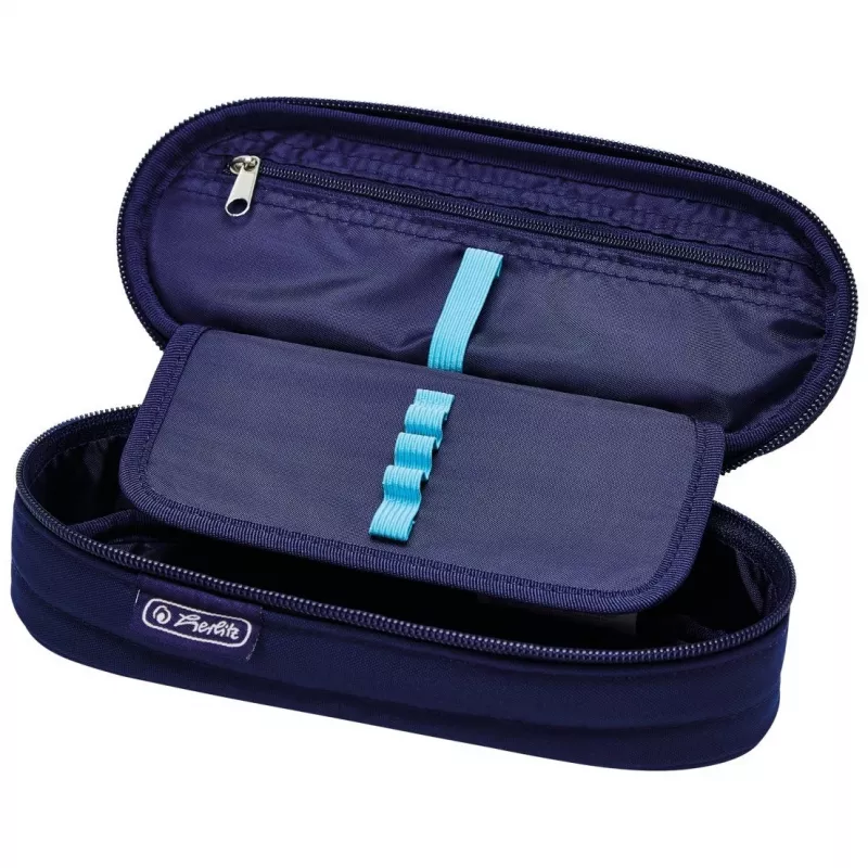 Zachte etui Herlitz 50038435 polyester blauw breedte 215 mm diepte 95 mm hoogte 60 mm