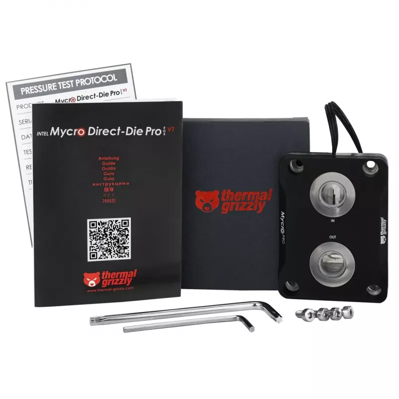 Thermal Grizzly Intel Mycro Direct-Die Pro RGB V1 CPU-waterblock, zwart/transparant