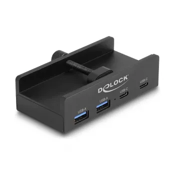 Delock 64262 externe USB 5 Gbps 4-poorts hub, 2x USB Type-A en 2x USB Type-C, met borgschroef