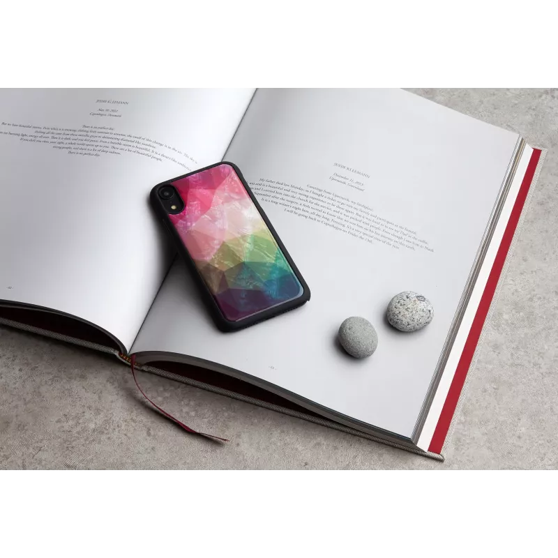 Smartphonehoesje iKins voor iPhone XR — waterbloemen-design, zwart