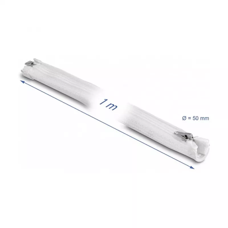 Gevlochten slang DeLOCK 20823 1 m x 50 mm wit
