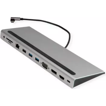 VALUE USB 3.2 Gen 2 Type-C multiport dockingstation, 4K HDMI/DP, VGA, USB, kaartlezer, PD, LAN, audio (12.99.1117)