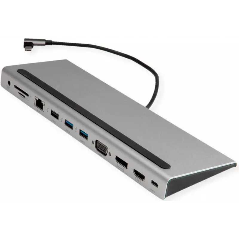 VALUE USB 3.2 Gen 2 Type-C multiport dockingstation, 4K HDMI/DP, VGA, USB, kaartlezer, PD, LAN, audio (12.99.1117)