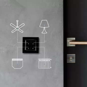 Light Switch Shelly Switch 4 kunststof zwart