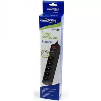 Gembird SPG5-C-5 stroomverdeler 1,5 m 5 stopcontacten zwart