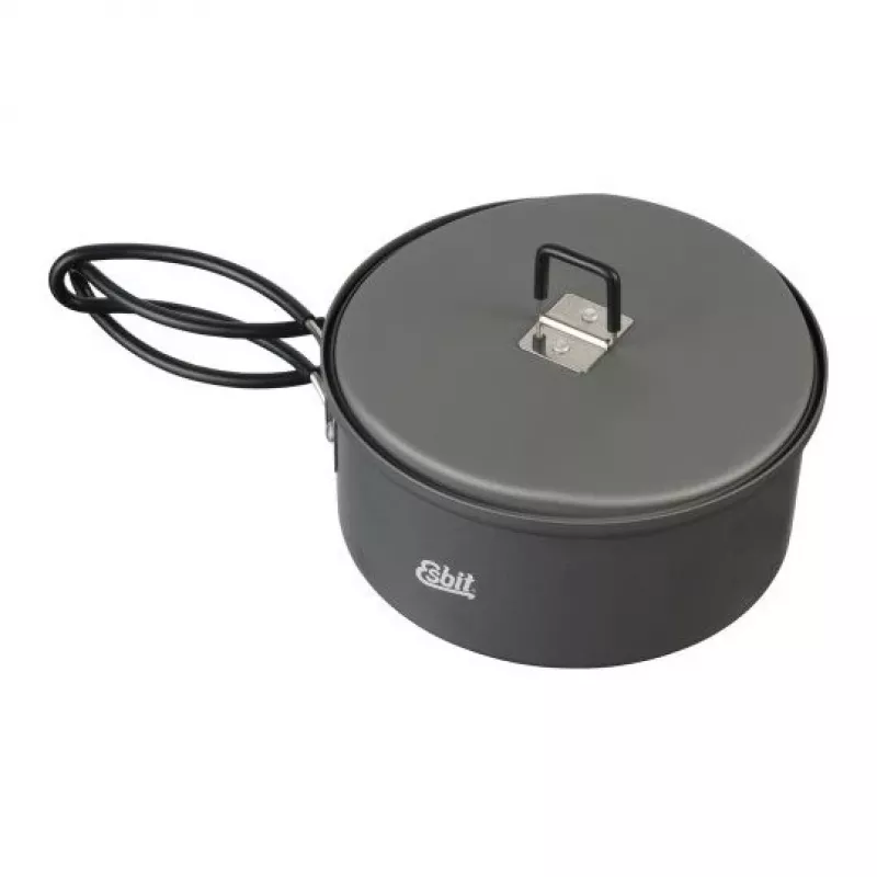 ESBIT PT1100HA Campingkookgerei – aluminium pan 1,1 L, Ø14,8 cm, 227 g, zwart
