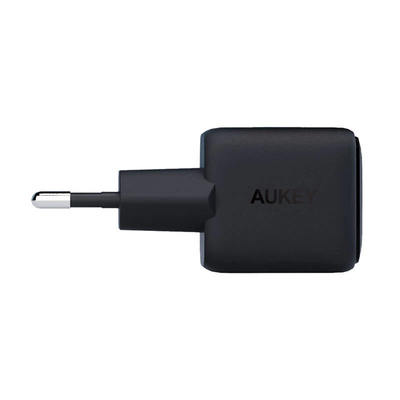 Voeding Aukey PA-B1L USB-C 30W zwart — compacte USB‑C PD power-adapter