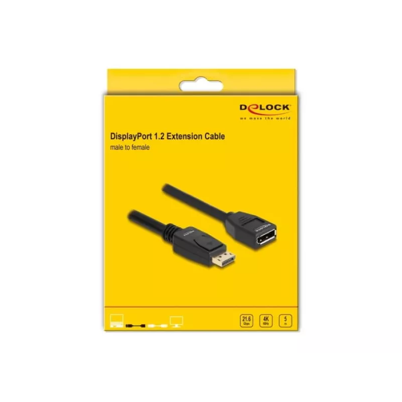 DeLOCK DisplayPort 1.2 verlengkabel 4K 60 Hz 5 m