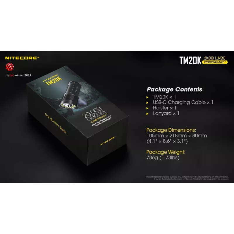 Zaklamp Tiny Monster SERIES/20000 lumen TM20K Nitecore