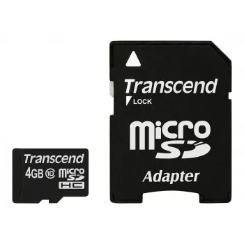 Flashgeheugen Transcend 4GB MicroSDHC Class 10 met adapter