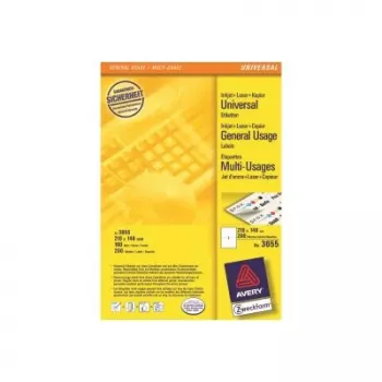 Avery 3655 zelfklevende etiketten rechthoekig permanent wit 200 stuks